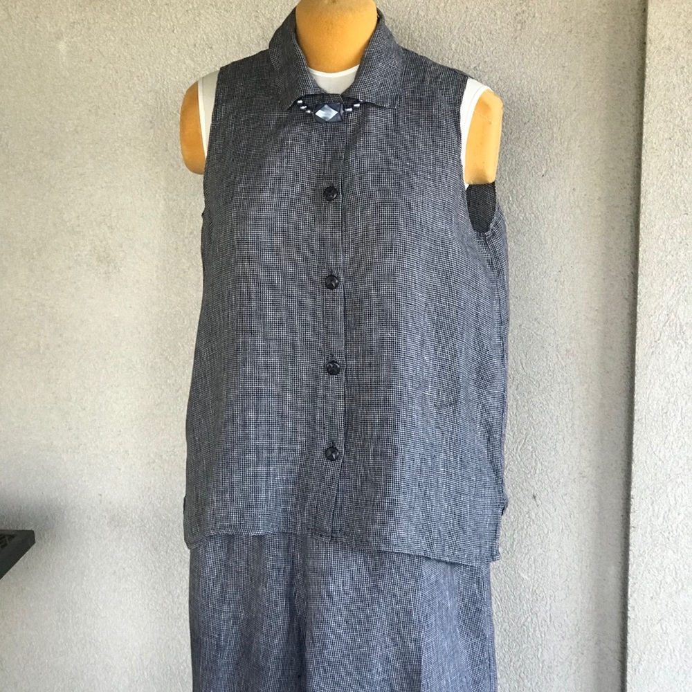 2 piece -Flax- -Medium Top and Pants -Linen